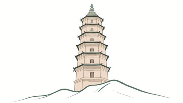 延安宝塔山地标建筑