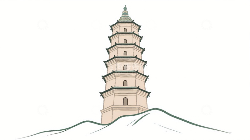 高清大图下载【趣麦麦图】延安宝塔山地标建筑