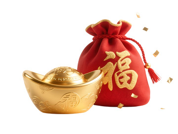 免扣中国风金元宝福袋 