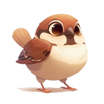 卡通简约可爱的小麻雀