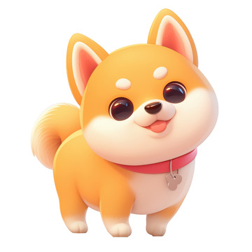 卡通简约一个可爱的小狗狗