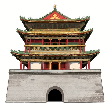 西安钟楼地标建筑