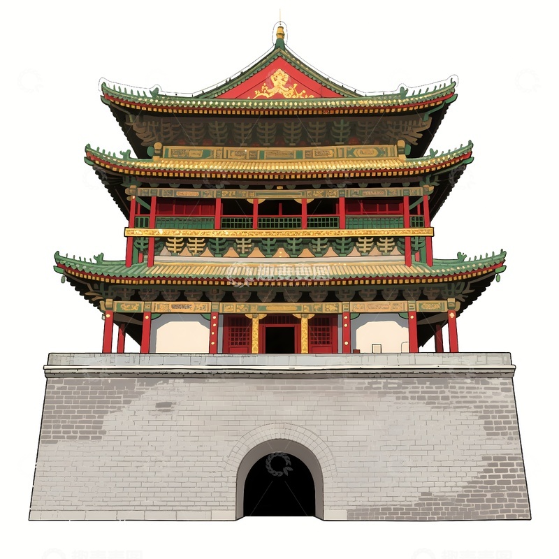 高清大图下载【趣麦麦图】西安钟楼地标建筑
