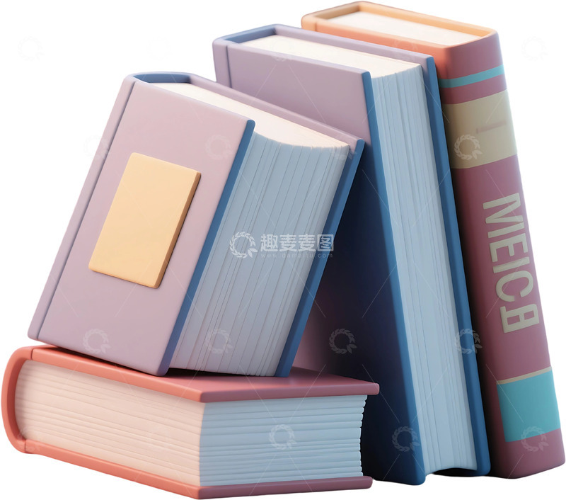 高清大图下载【趣麦麦图】免抠风格的书籍 (2)