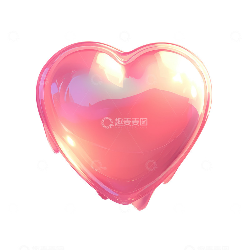 高清大图下载【趣麦麦图】立体的透明桃心