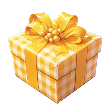 卡通简约黄色的礼品盒