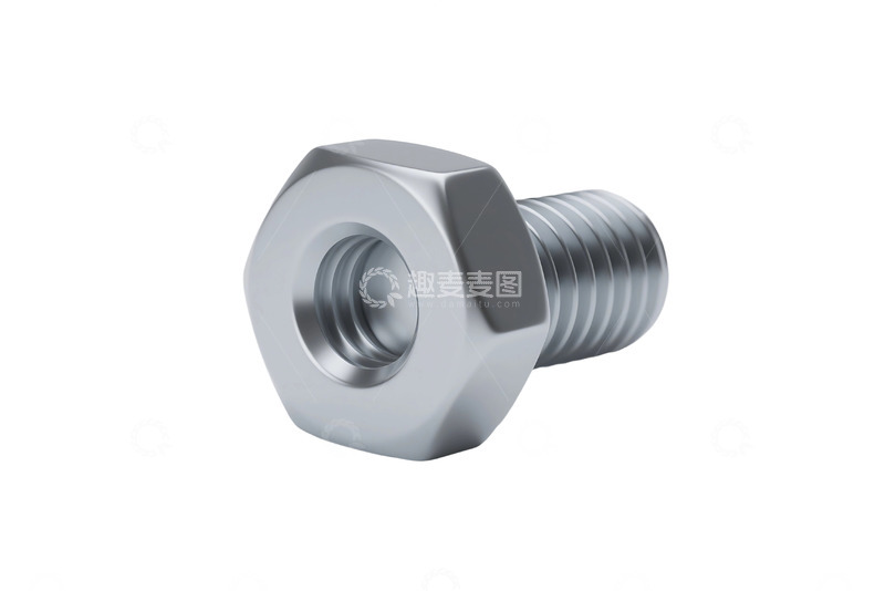 高清大图下载【趣麦麦图】免抠金属螺栓隔离在白色 (3)