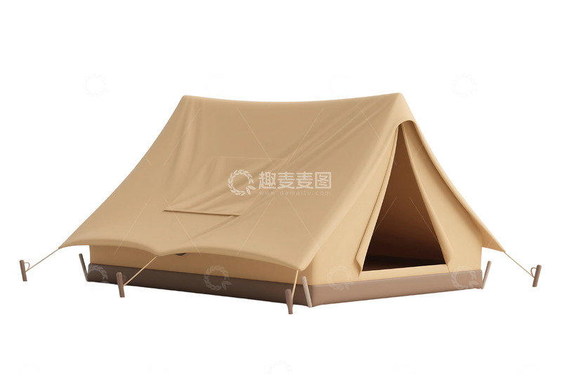 高清大图下载【趣麦麦图】免抠露营帐篷纯色背景元素 (4)