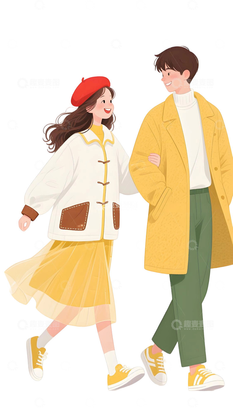 高清大图下载【趣麦麦图】浪漫情侣主题插画66