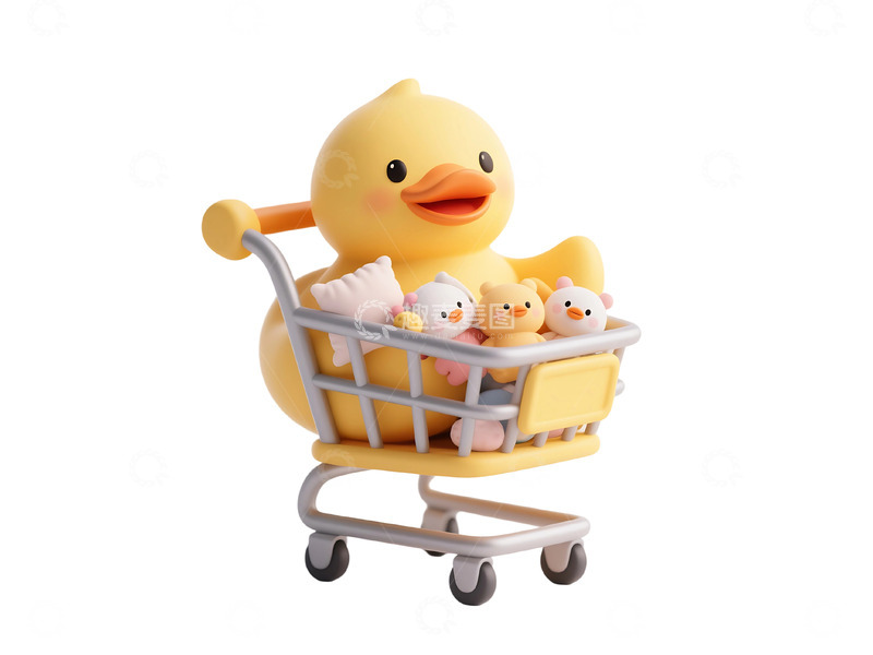 高清大图下载【趣麦麦图】免扣卡通购物车插画图标元素 