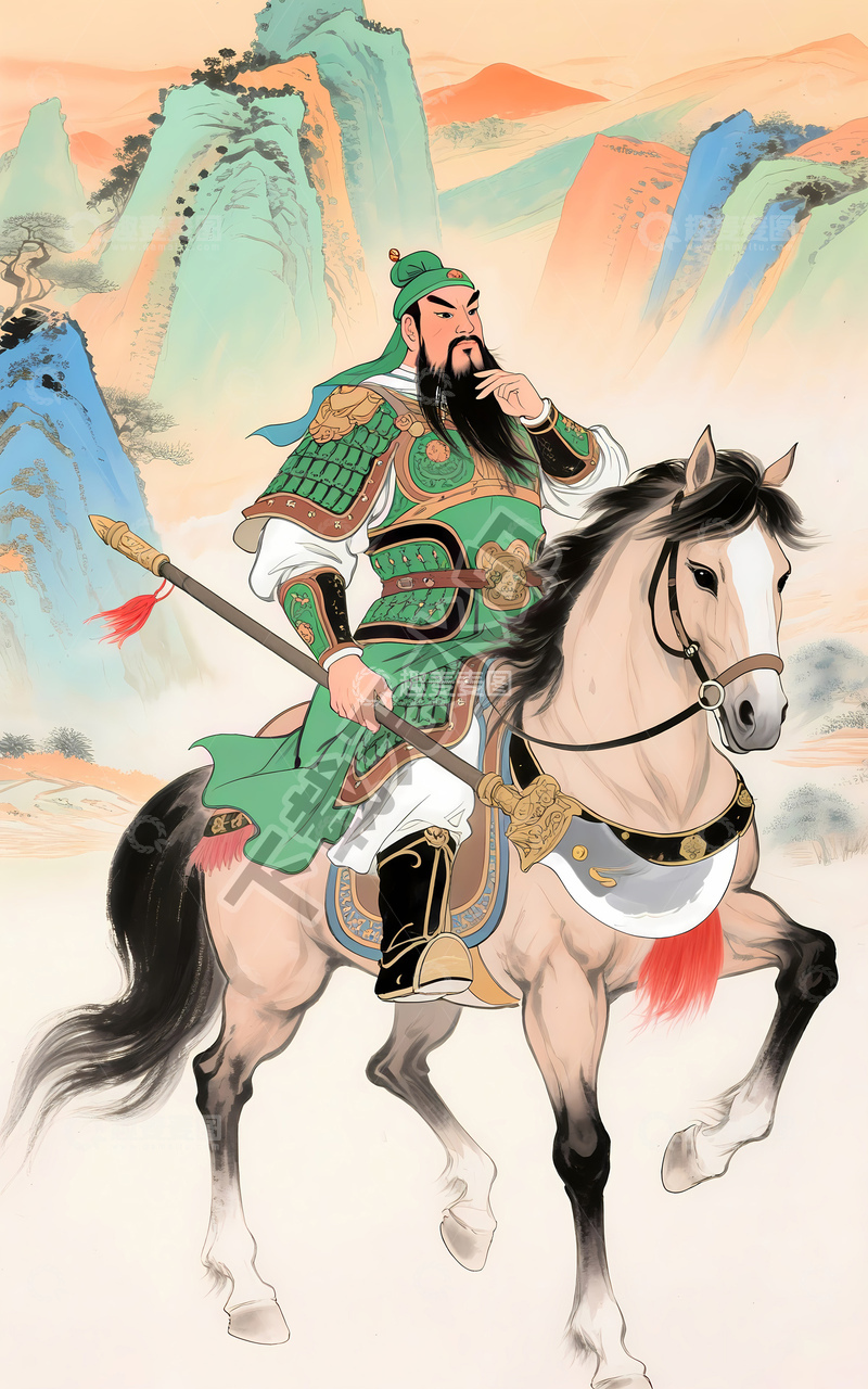 高清大图下载【趣麦麦图】关羽关公关二爷挂画