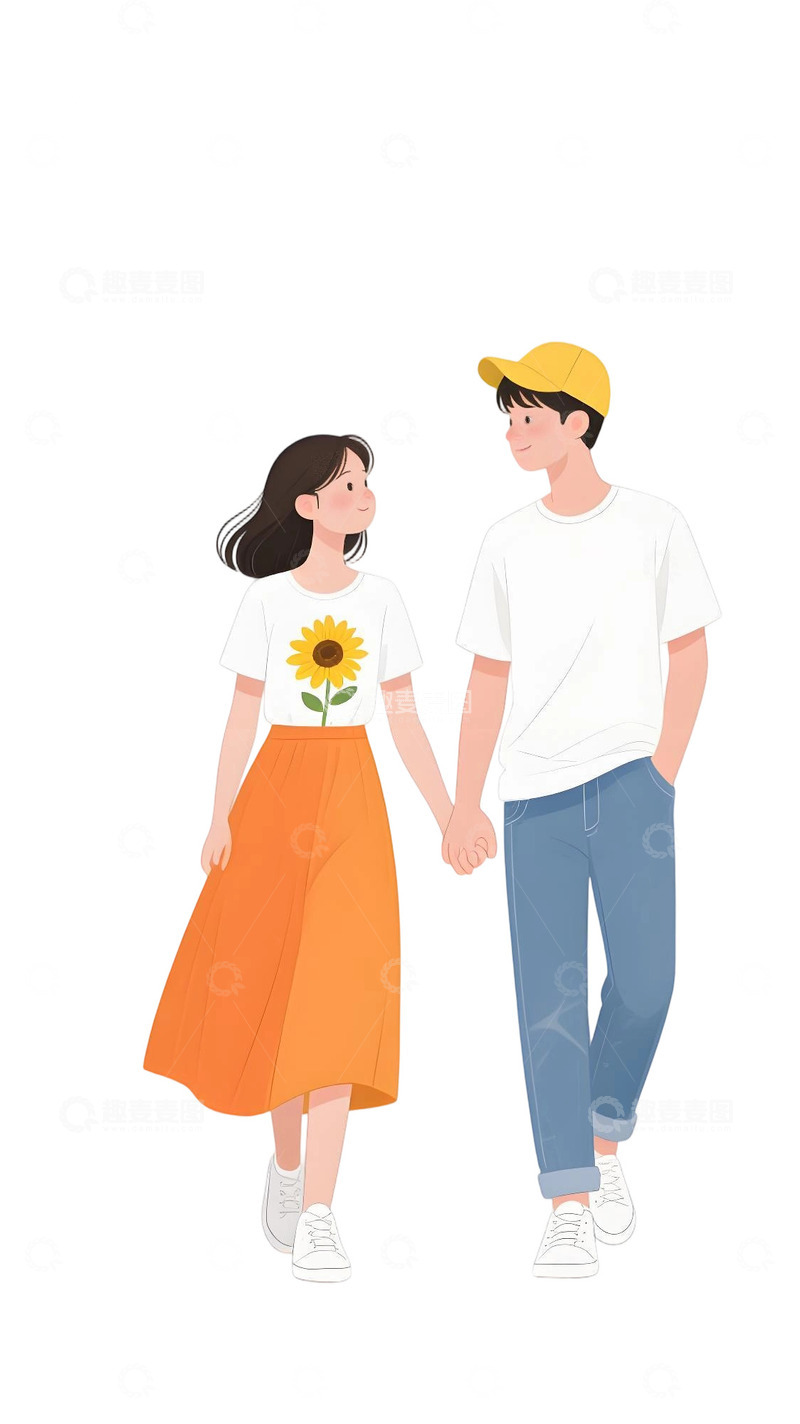 高清大图下载【趣麦麦图】浪漫情侣主题插画79