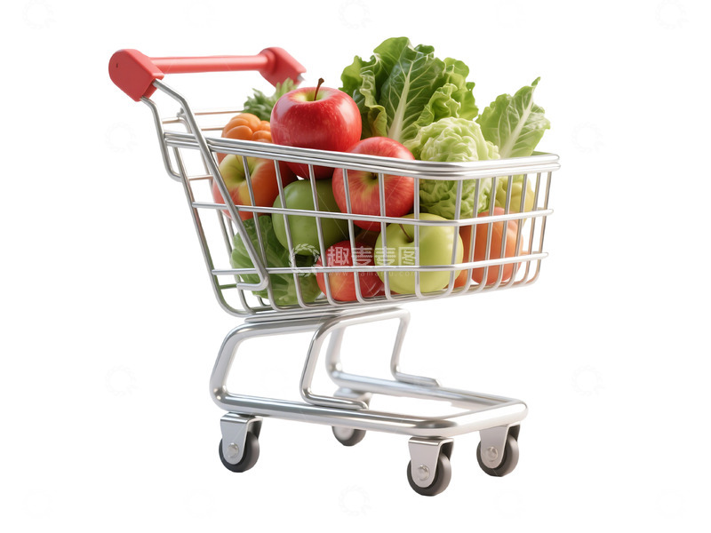 高清大图下载【趣麦麦图】免扣免扣图元素购物车 