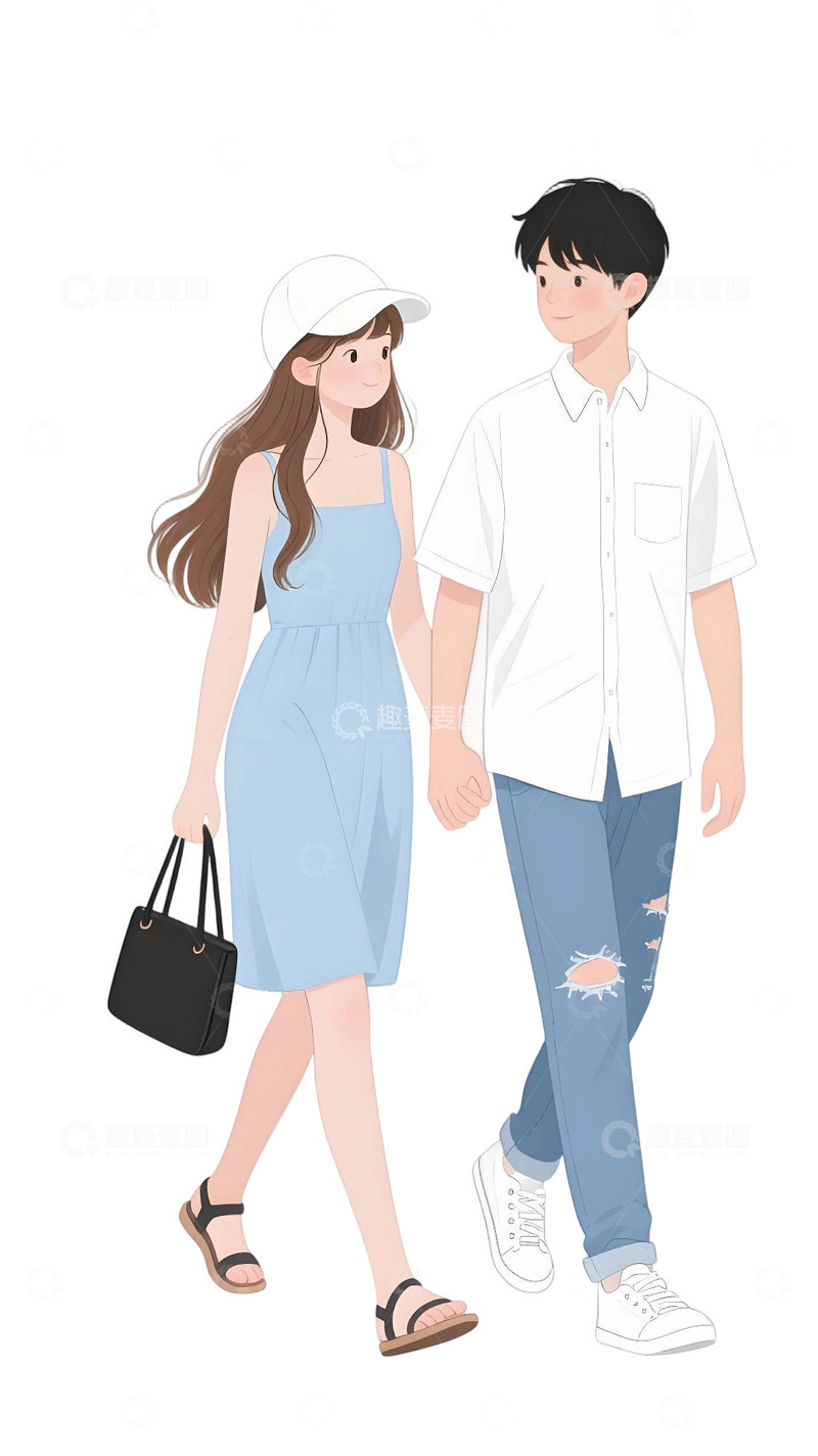 高清大图下载【趣麦麦图】浪漫情侣主题插画78