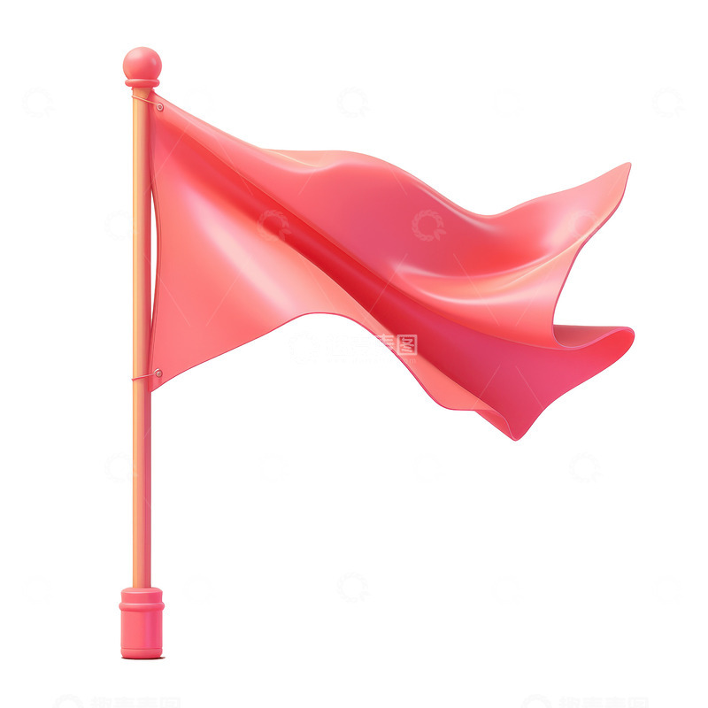 高清大图下载【趣麦麦图】-卡通简约一面红色的旗帜