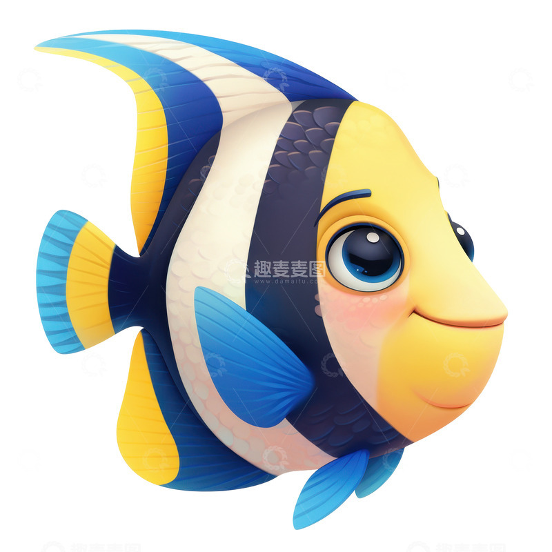 高清大图下载【趣麦麦图】卡通简约一条热带鱼