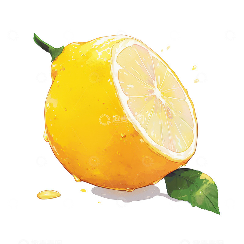 高清大图下载【趣麦麦图】卡通简约一颗柠檬