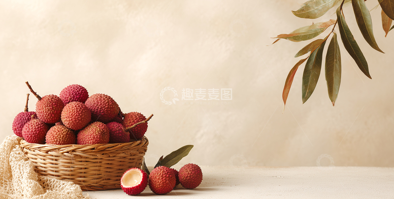 高清大图下载【趣麦麦图】水果新鲜荔枝特写展示