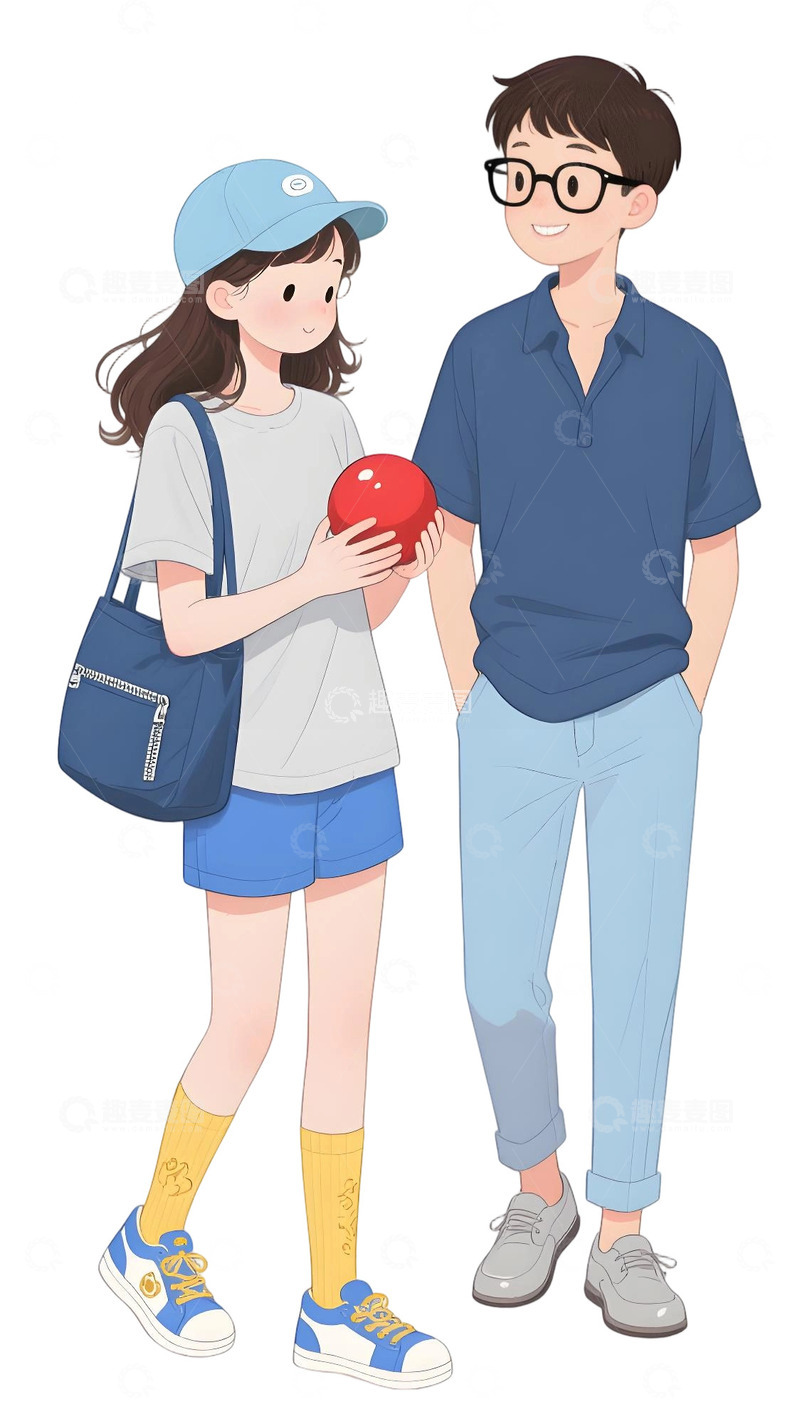 高清大图下载【趣麦麦图】浪漫情侣主题插画85