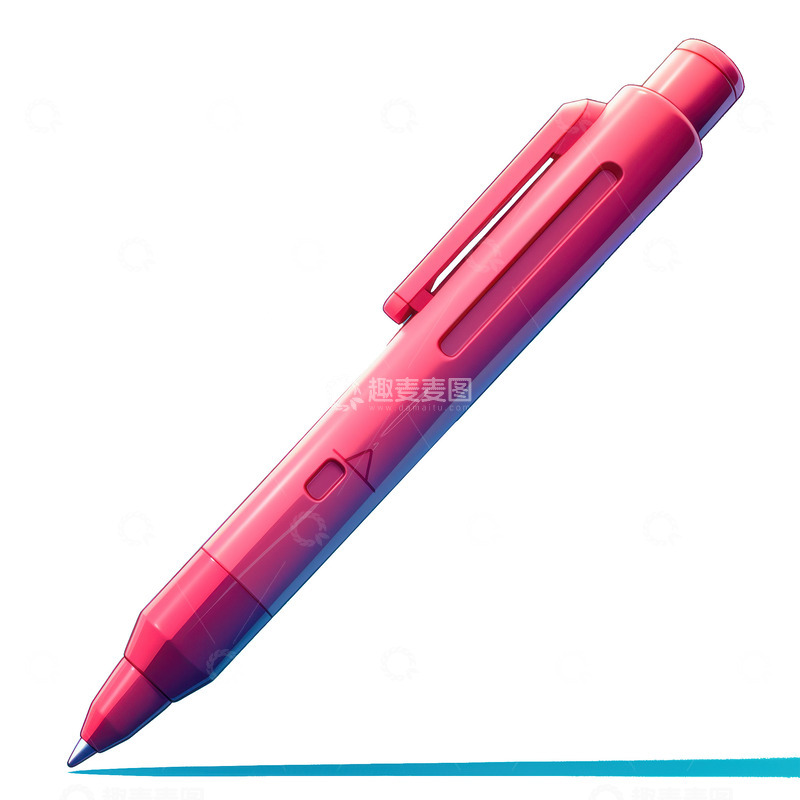 高清大图下载【趣麦麦图】卡通简约一只红色的签字笔