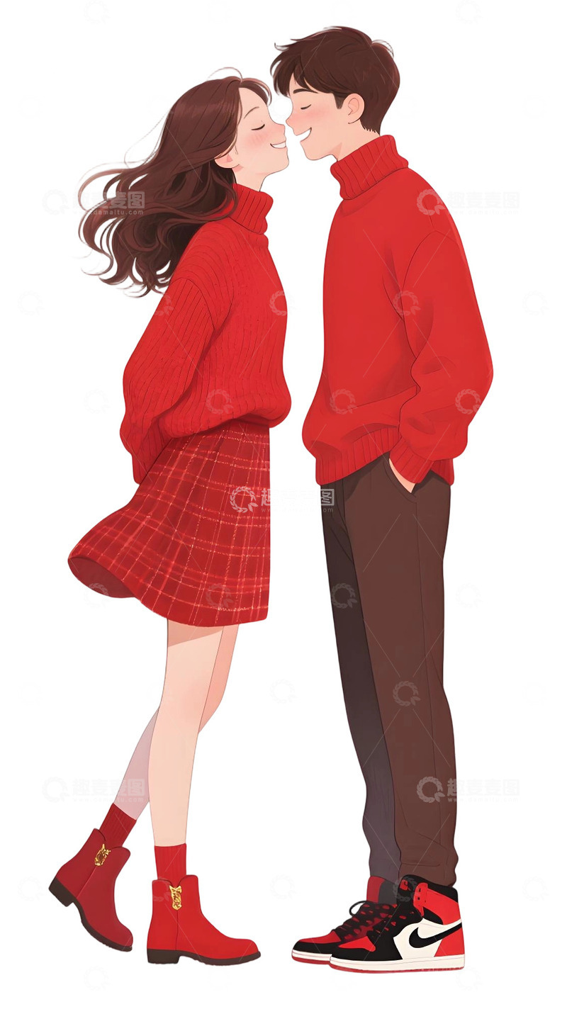 高清大图下载【趣麦麦图】浪漫情侣主题插画89