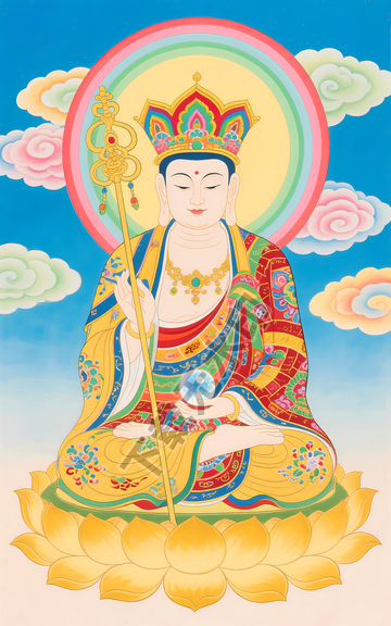 祥云蓝天地藏王菩萨