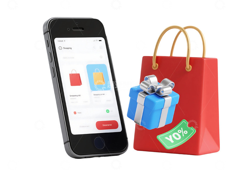 高清大图下载【趣麦麦图】免扣手机购物袋礼盒优惠券 