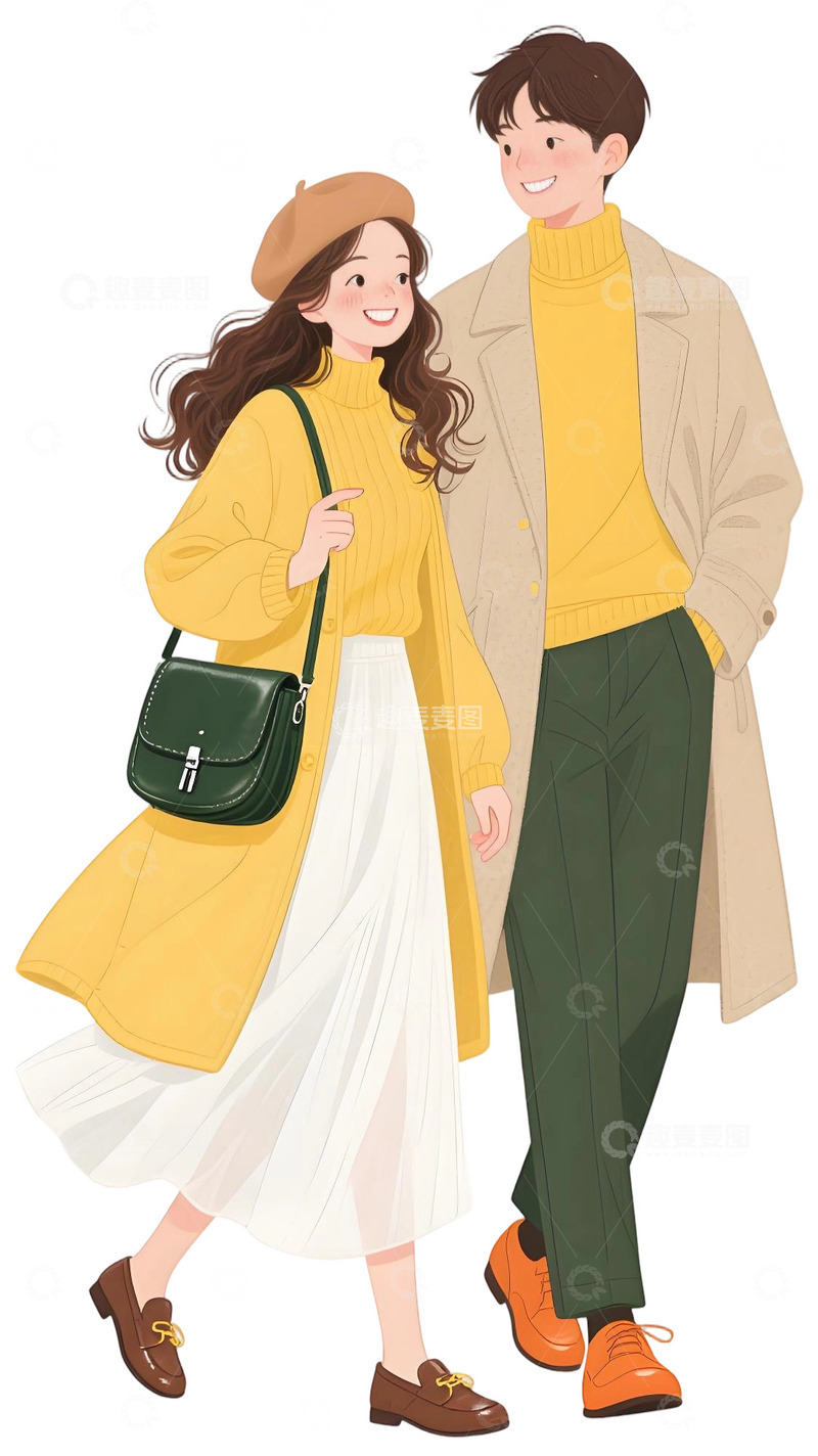 高清大图下载【趣麦麦图】浪漫情侣主题插画74