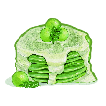  美味抹茶蛋糕卡通