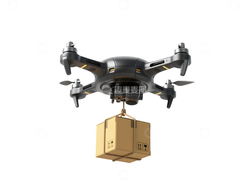 高清大图下载【趣麦麦图】免扣无人机运输货物 