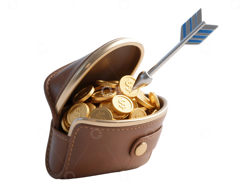 高清大图下载【趣麦麦图】免扣圆箭与金币在钱包 