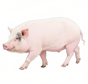 一只白毛猪图片