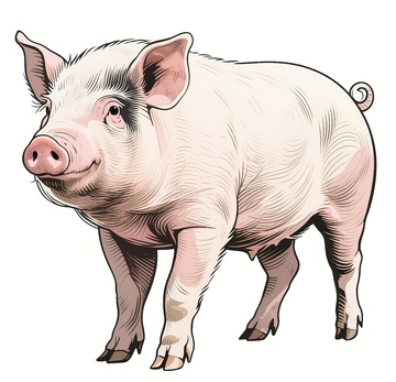 一只健壮的肥猪