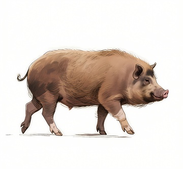 一只棕色猪图片