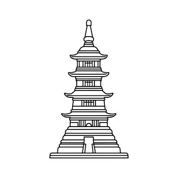 简约黑白多层塔楼建筑