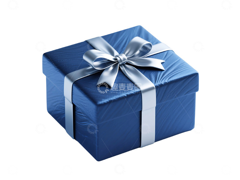 高清大图下载【趣麦麦图】免扣蓝色礼品盒 