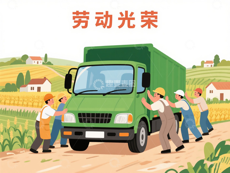 平面插画“劳动光荣”