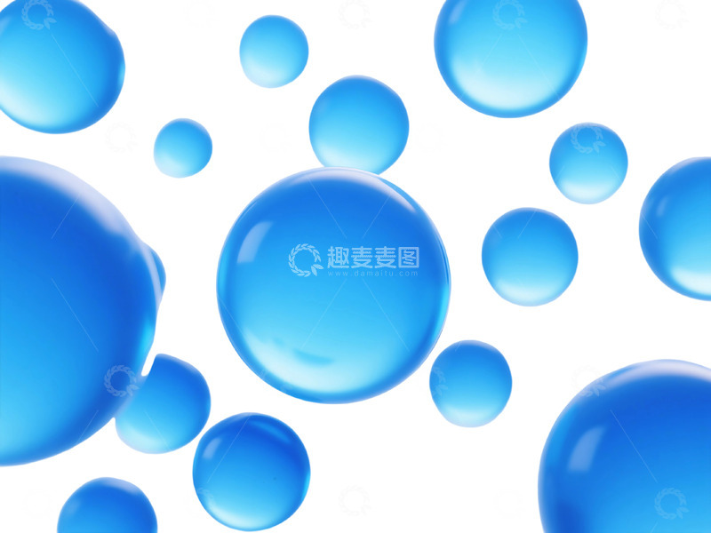 高清大图下载【趣麦麦图】免扣气泡唯美蓝色 