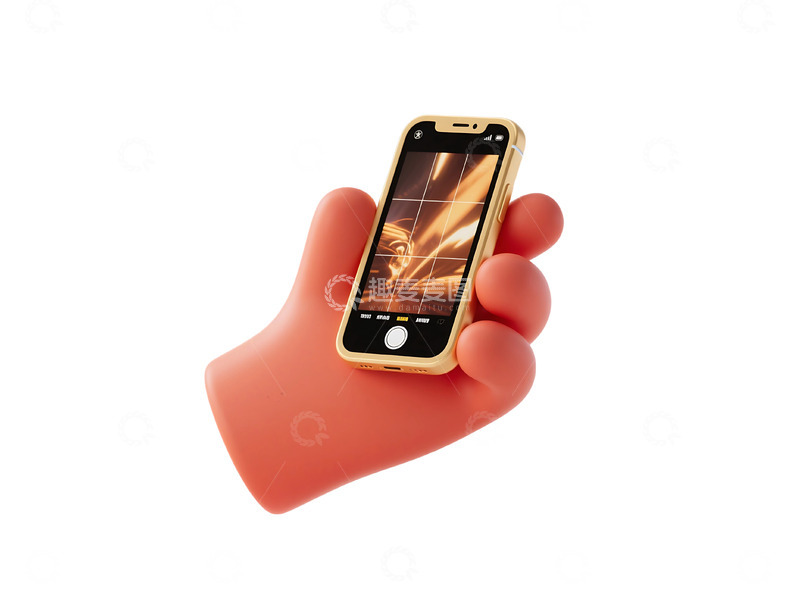 高清大图下载【趣麦麦图】免扣的卡通小手拿手机免抠元素 