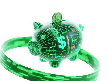 免扣的金融储蓄概念图 