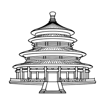 简约黑白天坛建筑