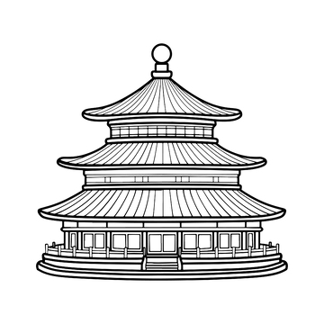简约黑白天坛建筑1