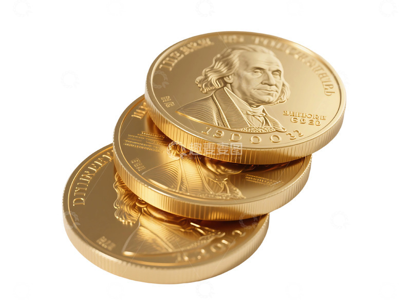 高清大图下载【趣麦麦图】免扣现实黄金美元硬币货币 1