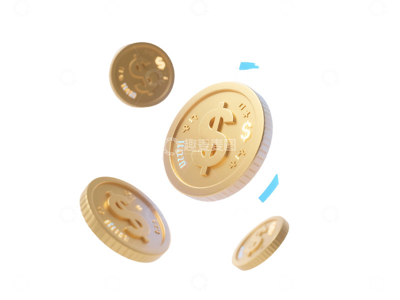 高清大图下载【趣麦麦图】免扣现实黄金美元硬币货币 