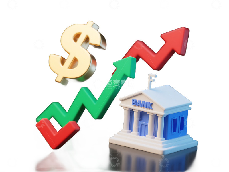 高清大图下载【趣麦麦图】免抠C4D经济元素图标组合 