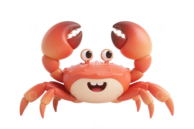 高清大图下载【趣麦麦图】免抠卡通螃蟹 