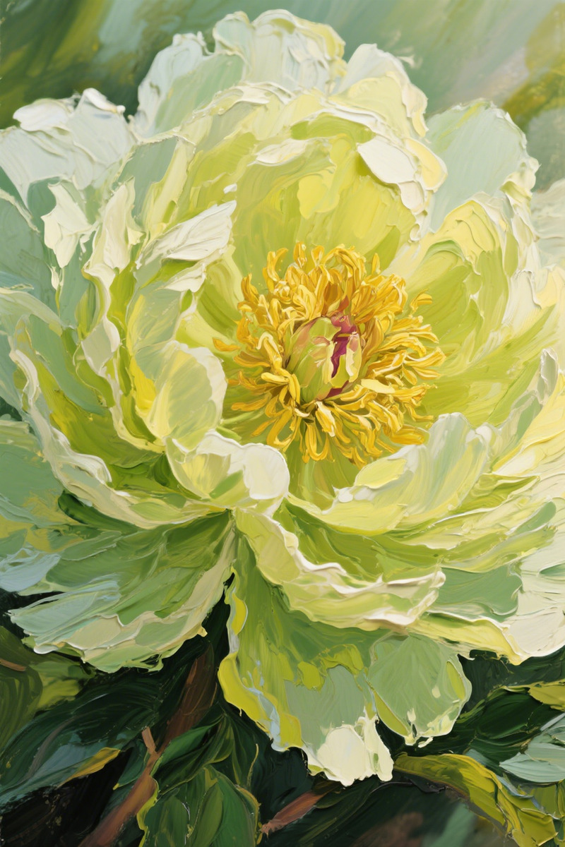 牡丹花开油画奶油画2