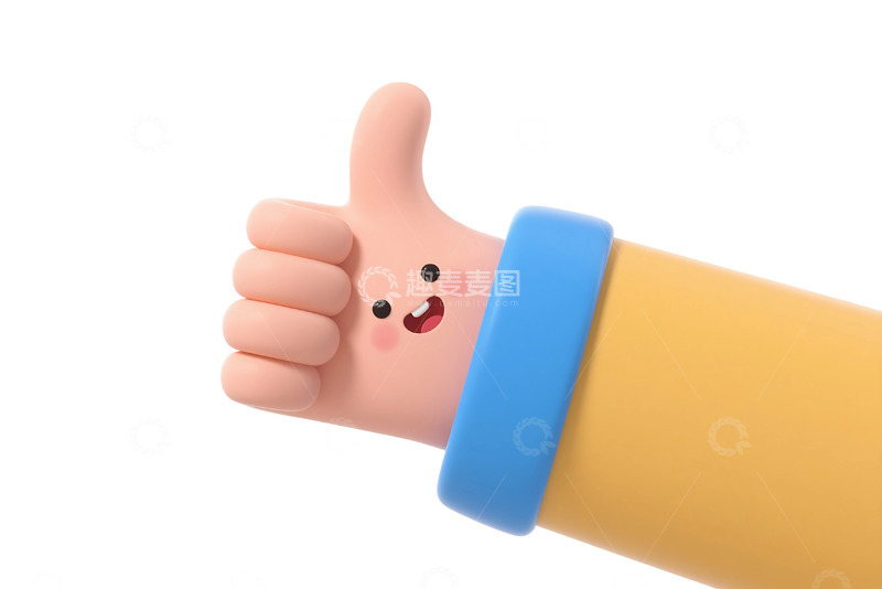 高清大图下载【趣麦麦图】免抠可爱卡通点赞手势 