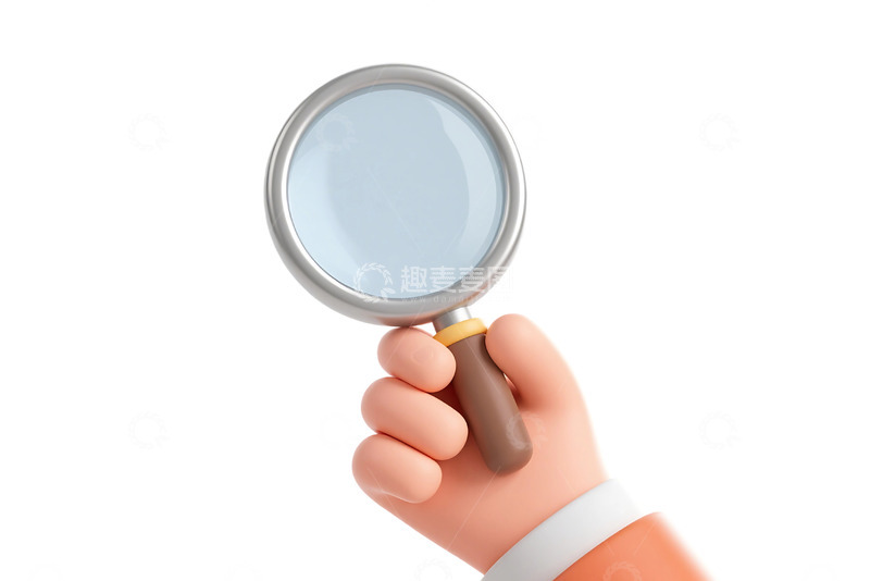 高清大图下载【趣麦麦图】免抠卡通手拿放大镜元素 