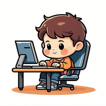 Q版卡通手绘插画程序员